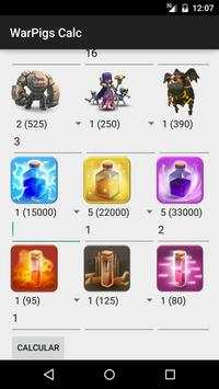 WarPigs Calc CoC screenshot 2