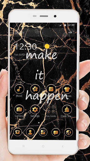 Black Golden Marble Pattern Theme screenshot 2
