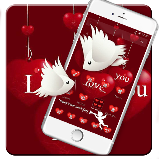 Red Love Heart Bird Couple Theme🐦 icon