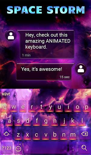 Space Storm Animated Keyboard   Live Wallpaper screenshot 3