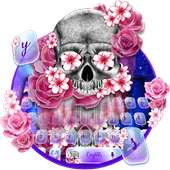 Teclado de caveira rosa flor on 9Apps