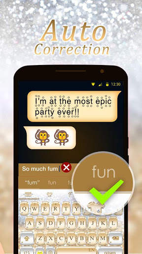Gold & Silver Diamond Keyboard Theme screenshot 5