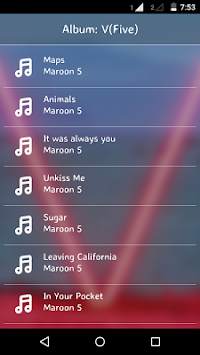 V(Five) - Maroon 5 Lyrics screenshot 2