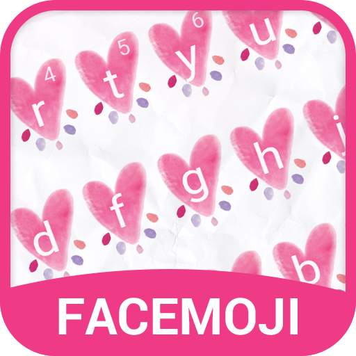 Pink Love Emoji Keyboard Theme v1.0