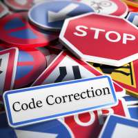 Driving school code correction logo