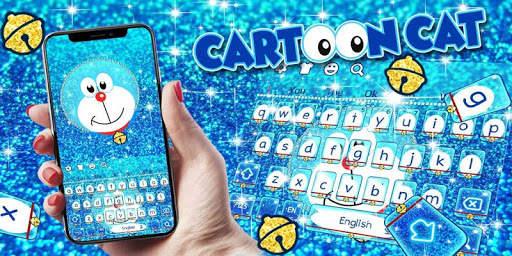 Blue Cartoon Cat Keyboard Theme screenshot 6