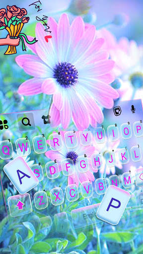 Soft Pink Flower Tastaturhintergrund screenshot 2