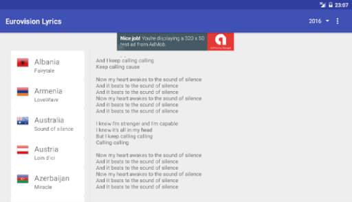 Lyrics of ESC Songs screenshot 5