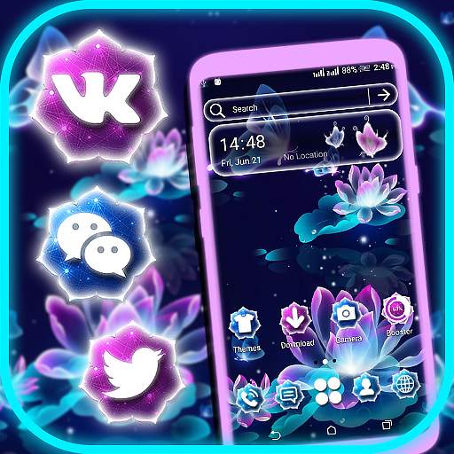 Neon Lotus Launcher Theme 1.4
