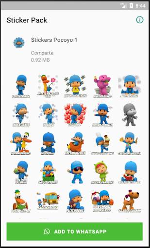 Pocoyo Stickers para Whatsapp screenshot 2