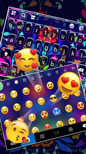 Blue Mexican Flowers Keyboard  screenshot 4