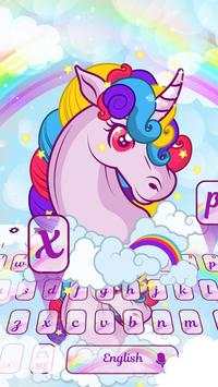 Cute Unicorn Keyboard Theme screenshot 1