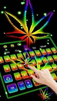Neon Rasta weed Teclado Tema screenshot 1