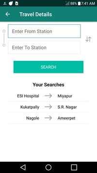 Hyderabad Metro Train App screenshot 2