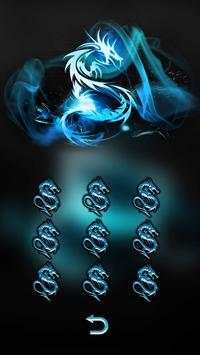 Neon Blue Dragon Phone Locker Theme screenshot 7