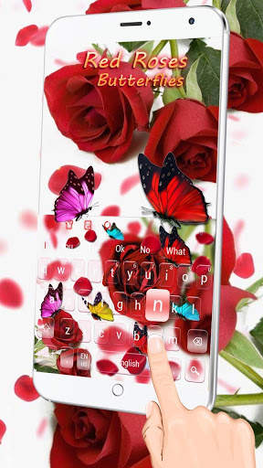 Red Rose Butterfly Keyboard screenshot 1