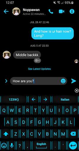 Keyboard Theme Neon Blue screenshot 2