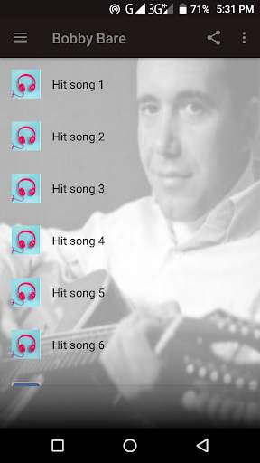 Bobby Bare Song screenshot 2