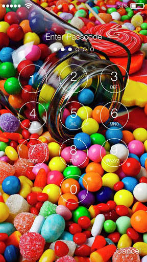 Rainbow Sweet Candies Screen Lock screenshot 2