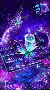 Lively Neon Butterfly Keyboard screenshot 1