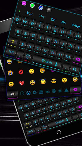 Classic Color Fluorescent Metal Black Keyboard screenshot 1