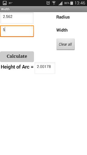 FREE ARC CALCULATOR screenshot 3
