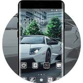 Senior white sports  racing car theme logo
