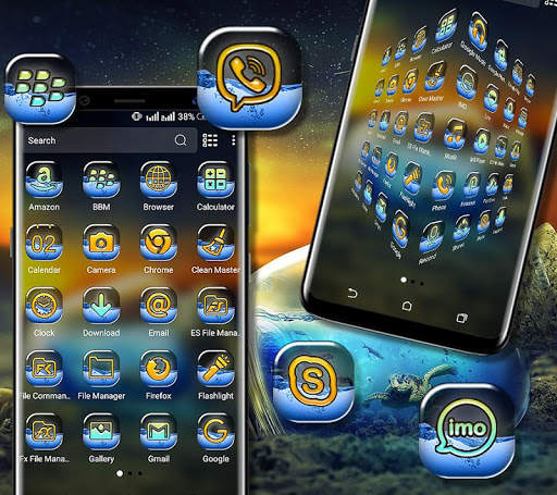 Ocean in Bottle Launcher Theme screenshot 2