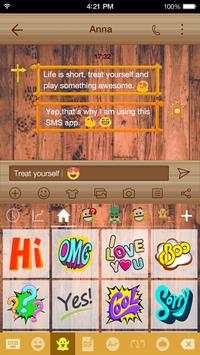 Emoji Keyboard Retro Wood screenshot 3