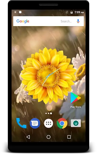 Sunflower Clock Live Wallpaper screenshot 2