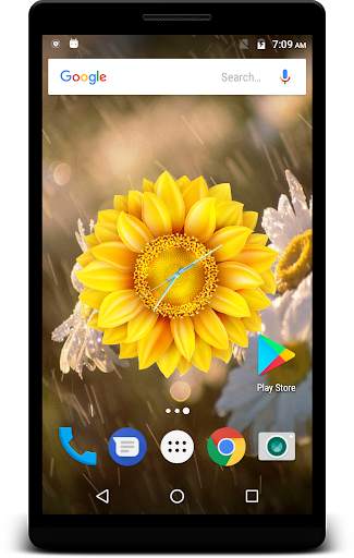 Sunflower Clock Live Wallpaper screenshot 2