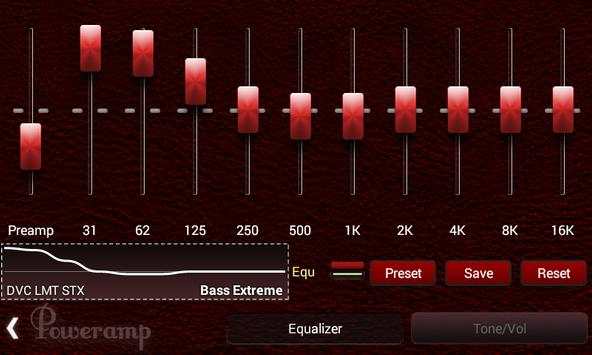 Poweramp Skin Red Dark Leather screenshot 4