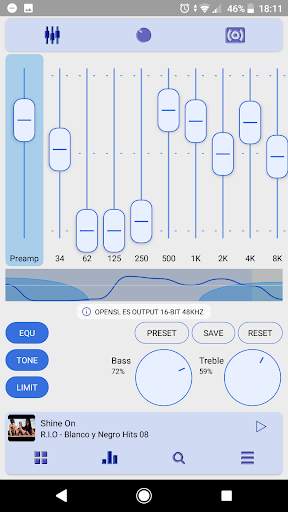 Poweramp v3 skin blue light screenshot 4