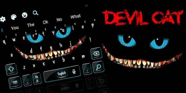 Black Devil Cat Smile Keyboard Theme screenshot 6