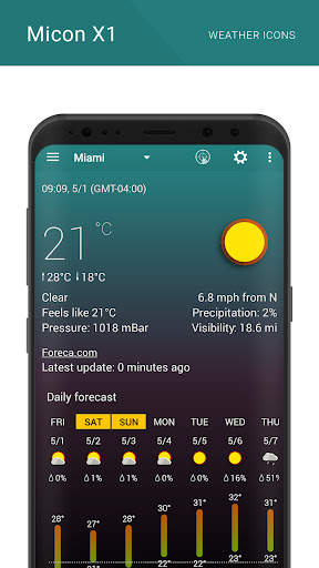 Micon X1 weather icon pack screenshot 5