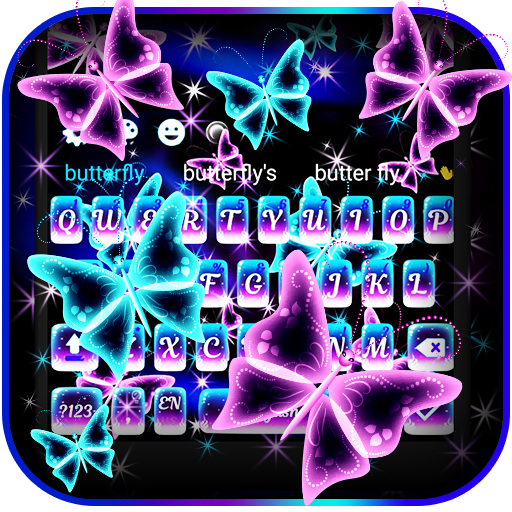 Neon Butterfly Keyboard theme icon