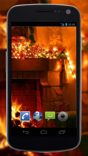 4K Xmas Fireplace Video Live Wallpaper screenshot 2