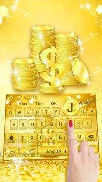 Gold Money Dollar Keyboard Theme स्क्रीनशॉट 2