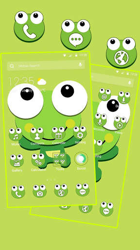 Big Eyes Cute Cartoon Frog Theme 4 تصوير الشاشة