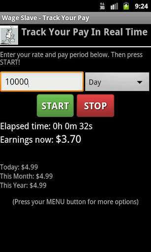 Wage Slave Pay Tracker (LITE) screenshot 1