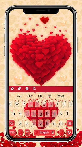 Rose Heart Love Keyboard Theme screenshot 2