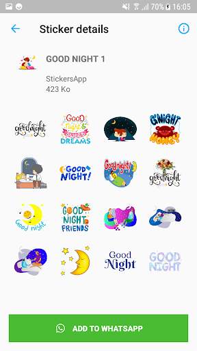 Good Night Stickers for WhatsApp - WAStickerApps screenshot 2