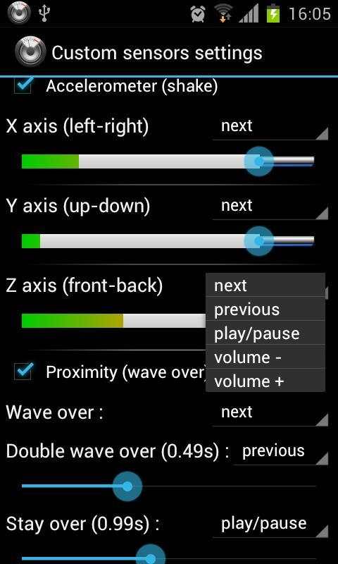 Sensor music player screenshot 7