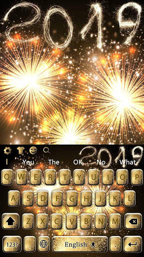 New Year Fireworks Gold 2019 Keyboard Theme screenshot 4