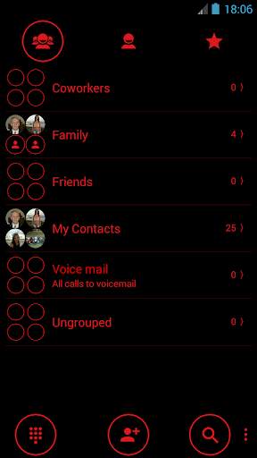 Dialer Theme Circle Black Red screenshot 5