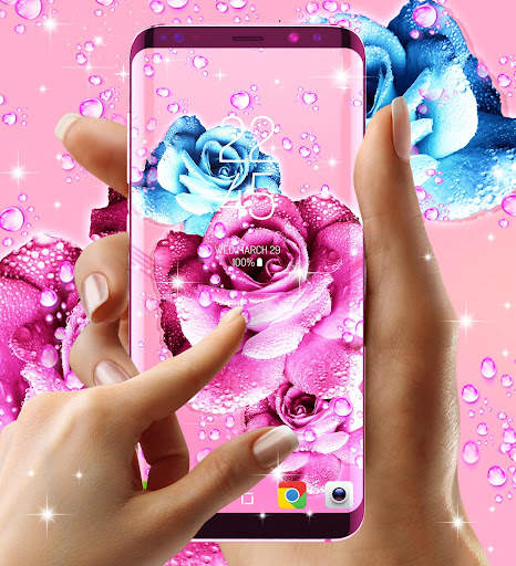 Rose pink water drop wallpaper screenshot 5