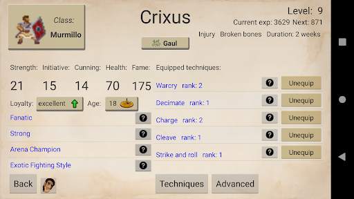 Gladiator manager screenshot 3