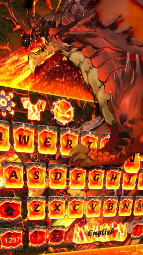 Dragon And Flame Magma Keyboard Theme screenshot 1