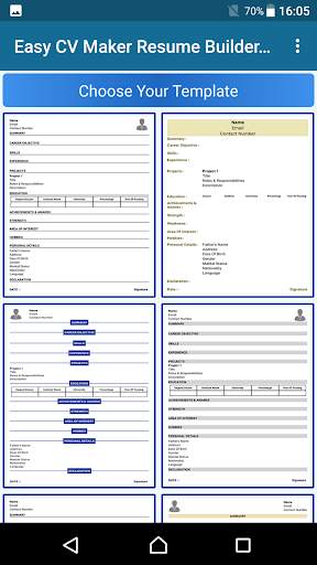 Easy CV Maker Resume Builder Free PDF Templates screenshot 8