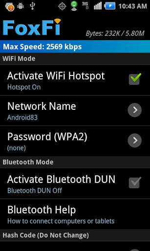 FoxFi (WiFi Tether w/o Root) screenshot 1